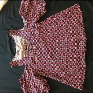 Floral ruffled cold shoulder shirt